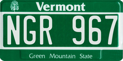 VT license plate NGR967