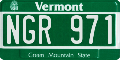 VT license plate NGR971