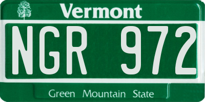 VT license plate NGR972