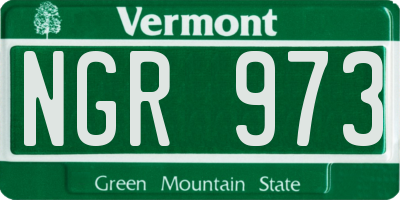 VT license plate NGR973