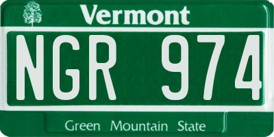 VT license plate NGR974