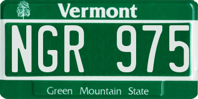 VT license plate NGR975