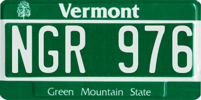 VT license plate NGR976