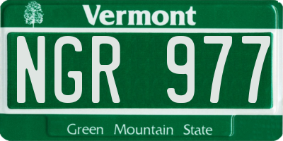 VT license plate NGR977