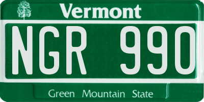 VT license plate NGR990