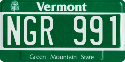 VT license plate NGR991