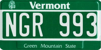 VT license plate NGR993