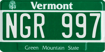 VT license plate NGR997
