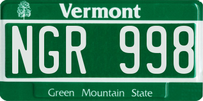 VT license plate NGR998