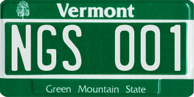 VT license plate NGS001