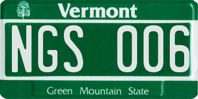 VT license plate NGS006