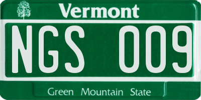 VT license plate NGS009