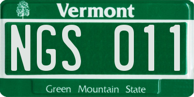 VT license plate NGS011