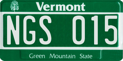 VT license plate NGS015