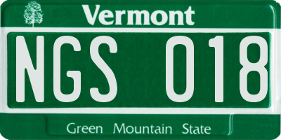 VT license plate NGS018