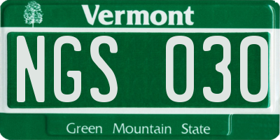 VT license plate NGS030