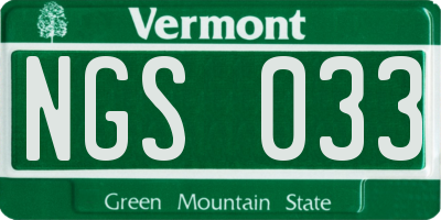 VT license plate NGS033