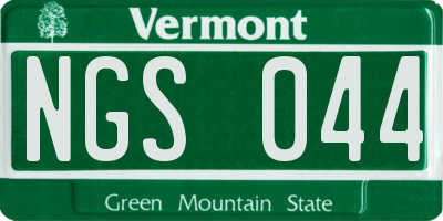 VT license plate NGS044
