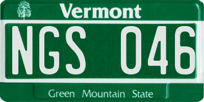 VT license plate NGS046