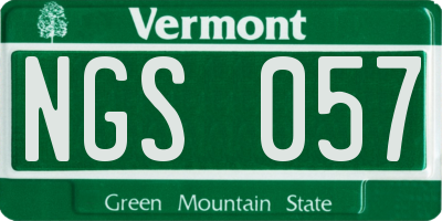 VT license plate NGS057