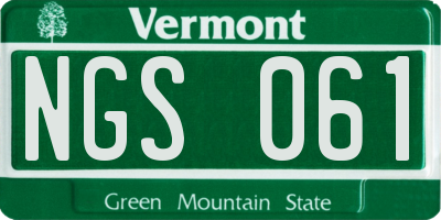 VT license plate NGS061