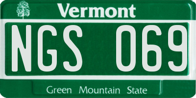 VT license plate NGS069