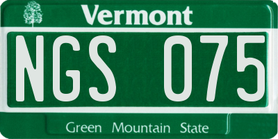 VT license plate NGS075