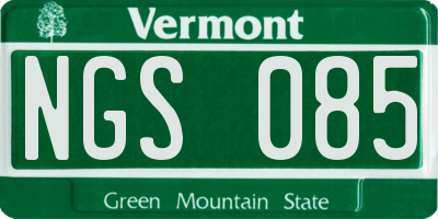 VT license plate NGS085