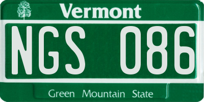 VT license plate NGS086