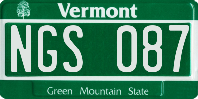 VT license plate NGS087