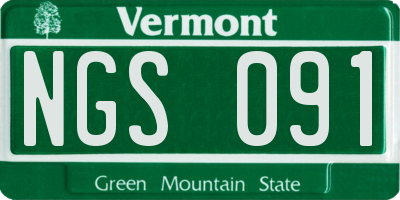 VT license plate NGS091