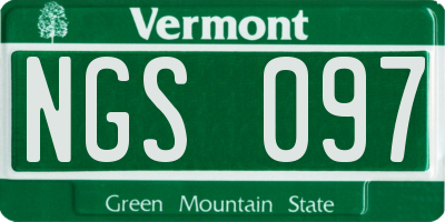 VT license plate NGS097