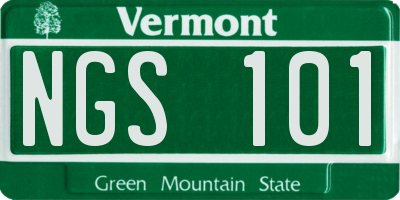 VT license plate NGS101