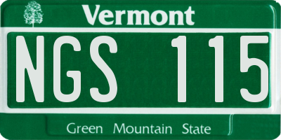 VT license plate NGS115