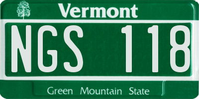 VT license plate NGS118