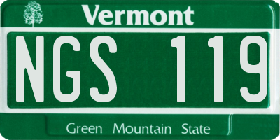 VT license plate NGS119