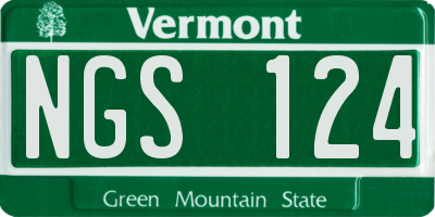VT license plate NGS124