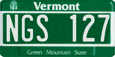 VT license plate NGS127