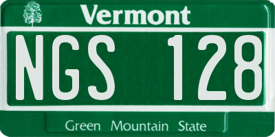 VT license plate NGS128