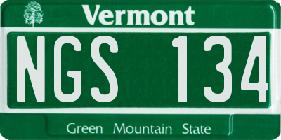 VT license plate NGS134