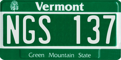 VT license plate NGS137