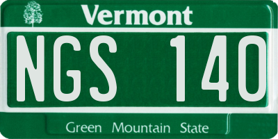 VT license plate NGS140