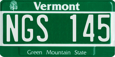 VT license plate NGS145