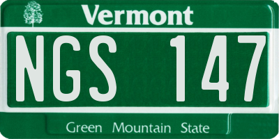 VT license plate NGS147