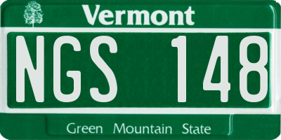 VT license plate NGS148