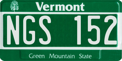 VT license plate NGS152