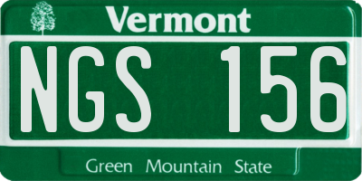 VT license plate NGS156