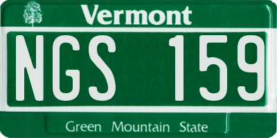 VT license plate NGS159