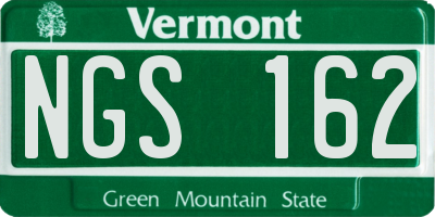 VT license plate NGS162