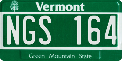 VT license plate NGS164